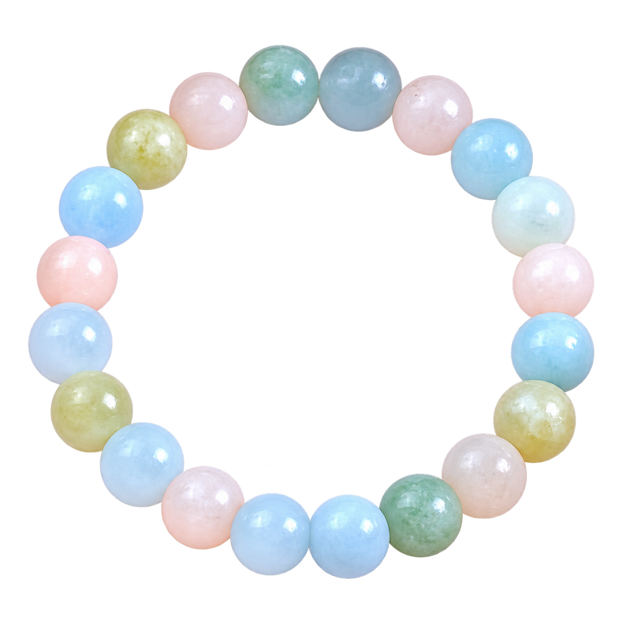 Morganite Stone Bracelet showing round gemstone beads