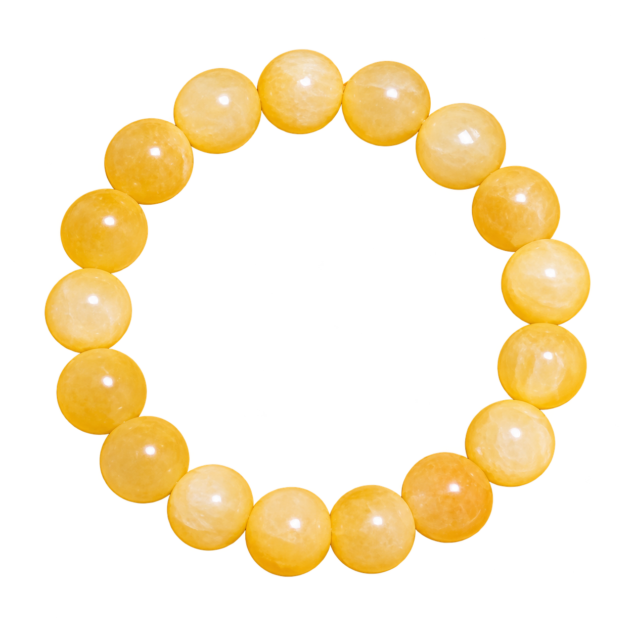 Honey Jade Stone Bracelet showing round gemstone beads