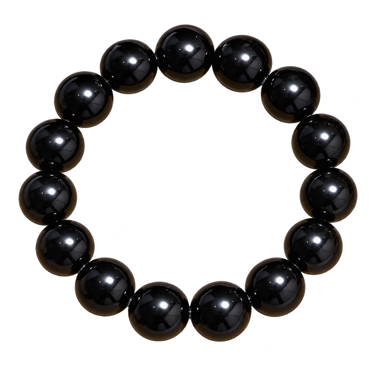 Rainbow Obsidian Stone Bracelet showing round gemstone beads