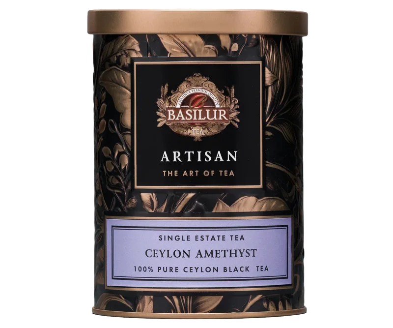 Basilur Ceylon Amethyst Tin - 70g Loose Leaf Black Tea