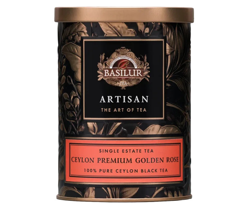 Basilur Ceylon Premium Golden Rose Tin - 75g Loose Leaf Ceylon Black Tea