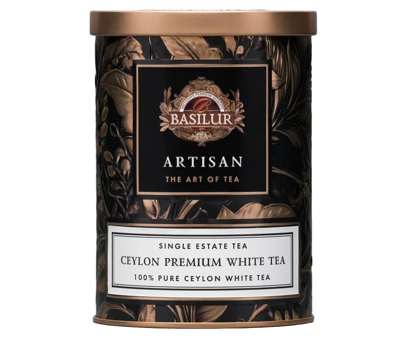 Basilur Ceylon Premium White Tea Tin - 25g Loose Leaf White Tea