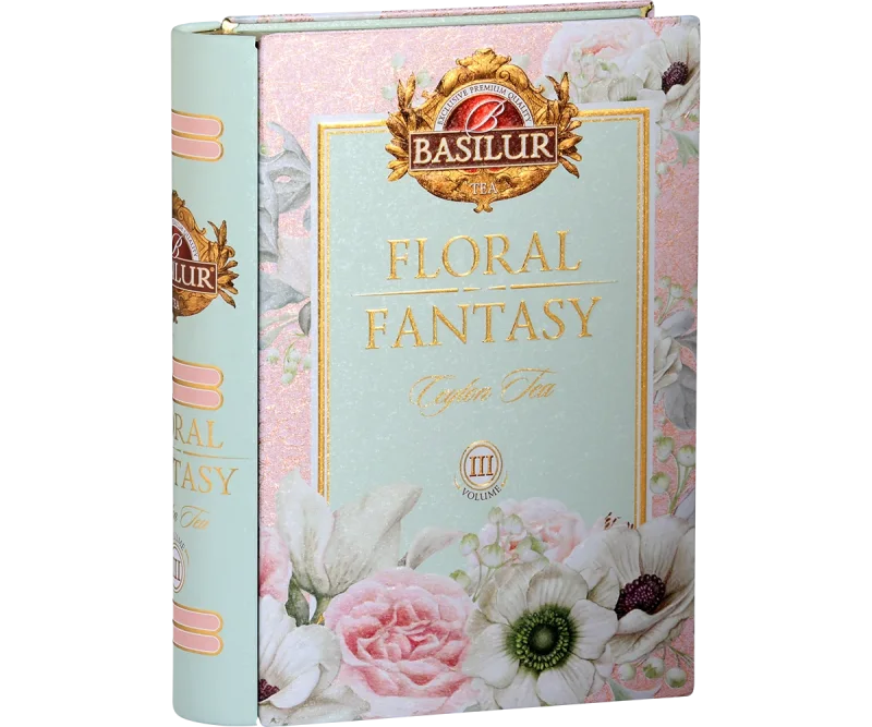 Basilur Floral Fantasy III Tea Book - Rose & Cherry Ceylon Green Tea - 100g Loose Leaf
