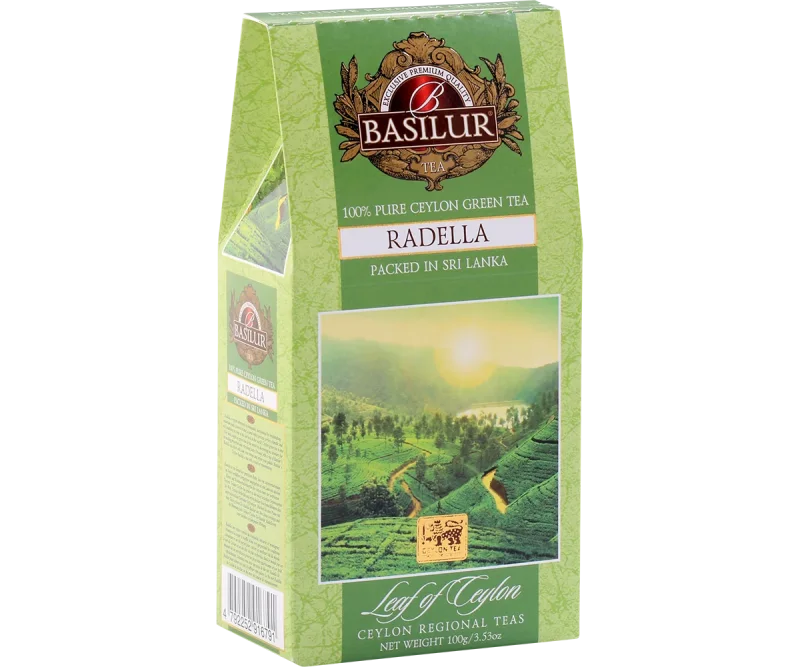 Basilur Leaf of Ceylon Radella Green Tea - 100g Loose Leaf Refill Pack
