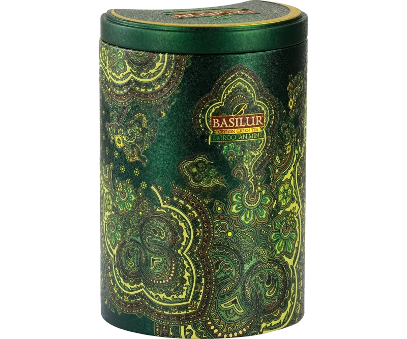 Basilur Moroccan Mint Green Tea - 100g Loose Leaf Tin Caddy