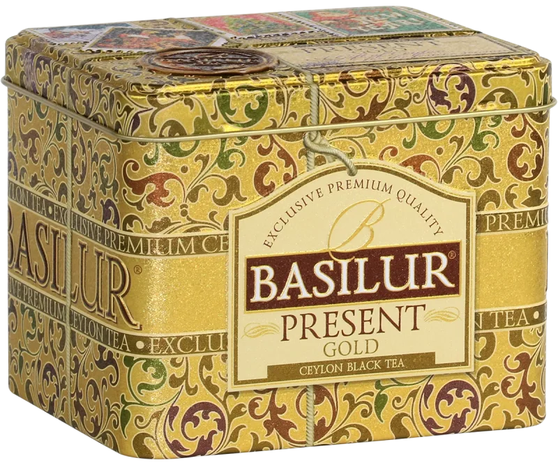 Basilur Present Gold - Pure Ceylon Floral Leafy Black Tea - 100g Loose Leaf