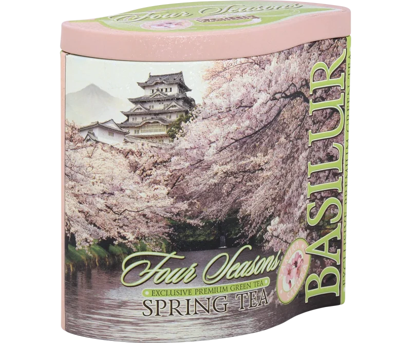 Basilur Spring Tea Tin Caddy - 100g Loose Leaf Green Tea