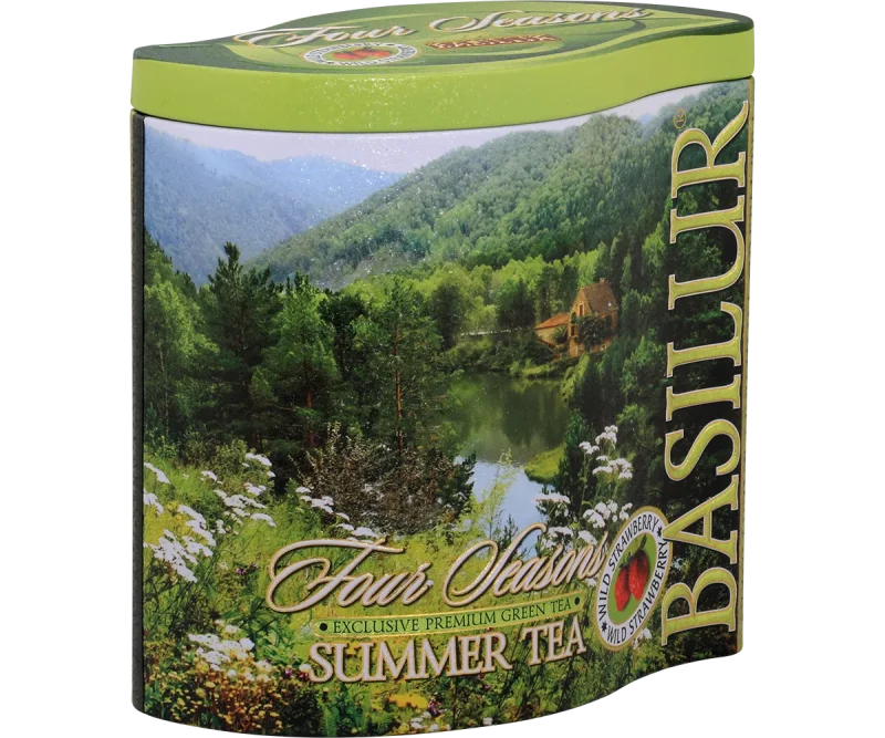Basilur Summer Tea Tin Caddy - 100g Loose Leaf Sencha Green Tea