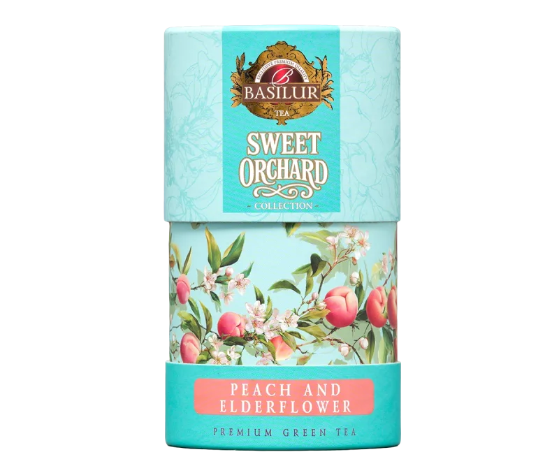 Basilur Sweet Orchard Peach & Elderflower - 75g Loose Leaf Green Tea