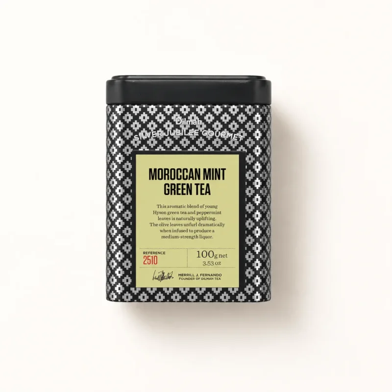 Silver Jubilee Moroccan Mint Green Tea Tin Caddy-100g Loose Leaf
