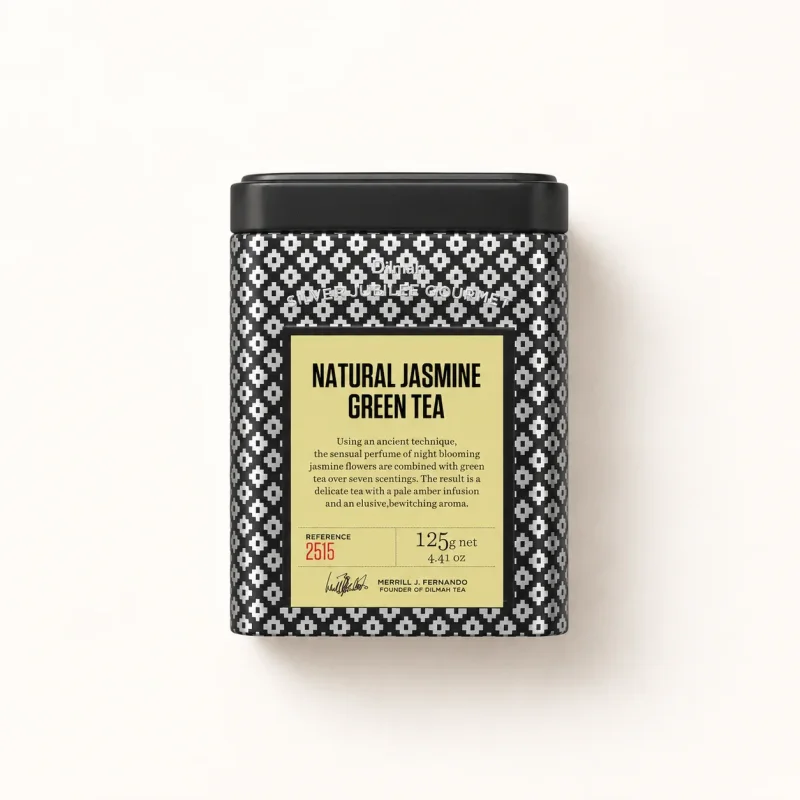 Silver Jubilee Natural Jasmine Green Tea Tin Caddy-125g Loose Leaf