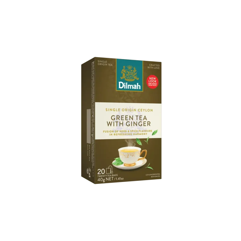 Ceylon Green Tea with Ginger-20 Tea Bags with Tag