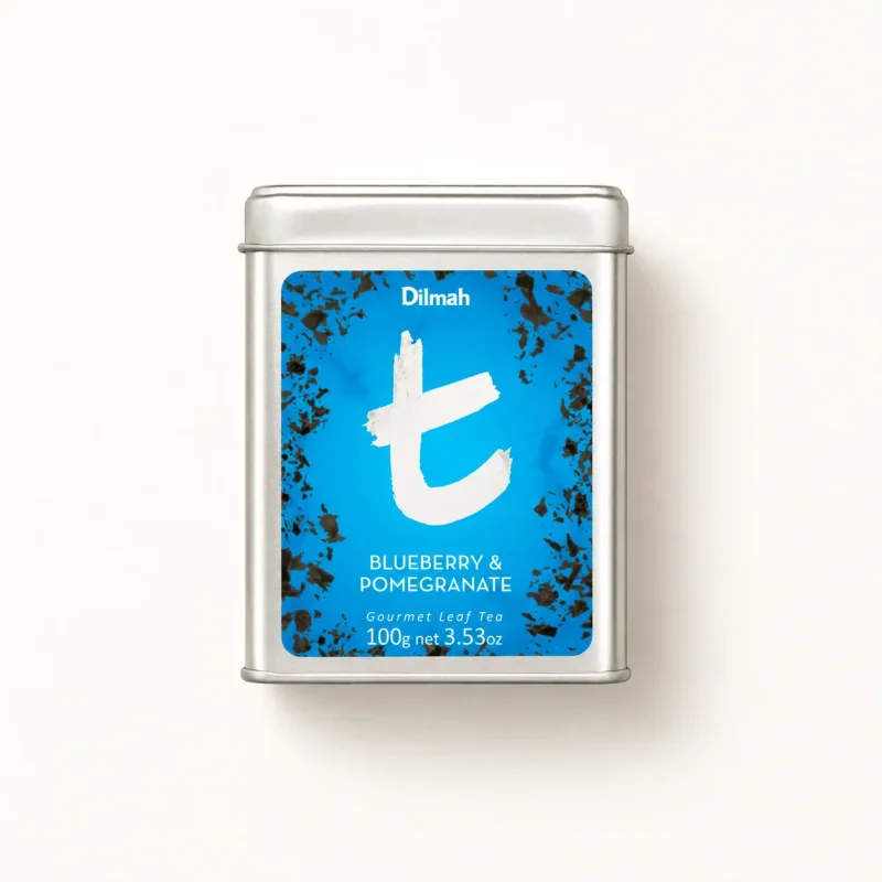 t-Series Blueberry & Pomegranate Flavoured Ceylon Black Tea Tin Caddy-100g Loose Leaf