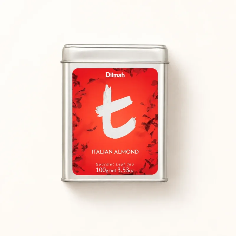 t-Series Italian Almond Tea Ceylon Black Tea Tin Caddy-100g Loose Leaf