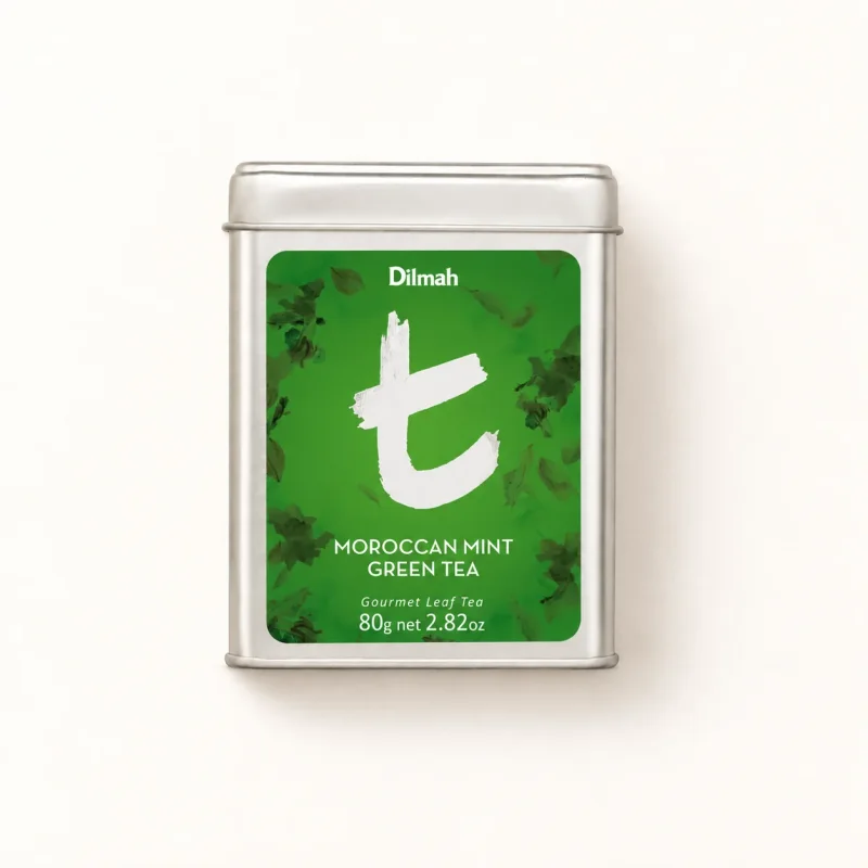 t-Series Moroccan Mint Green Tea Tin Caddy-80g Loose Leaf