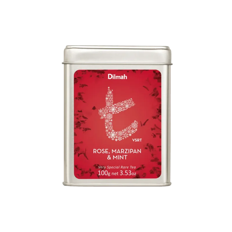t-Series VSRT Rose, Marzipan & Mint Ceylon Black Tea Tin Caddy-100g Loose Leaf