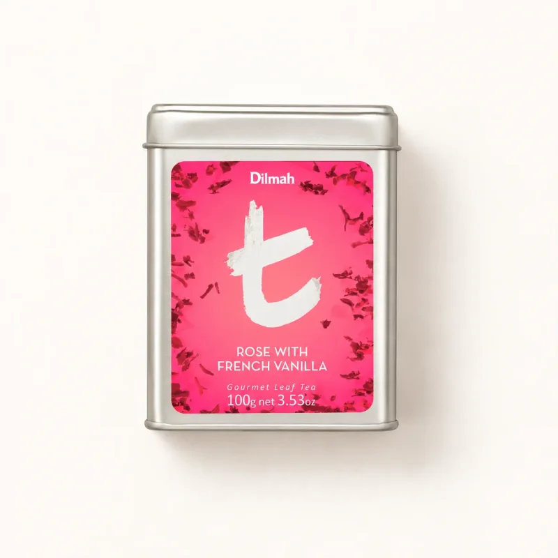 t-Series Rose with French Vanilla Ceylon Black Tea Tin Caddy-100g Loose Leaf