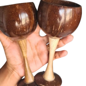 Handcrafted coconut wine glass from Sri Lanka – eco-friendly drinkware