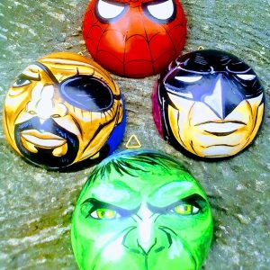 Hand-painted coconut shell masks Sri Lankan traditional handicraft